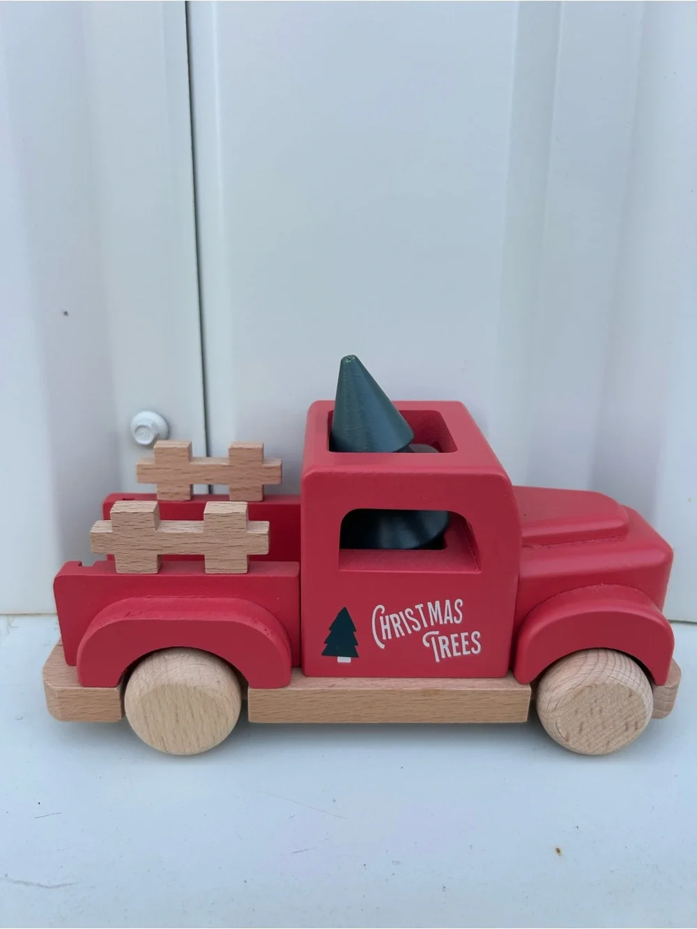 Hearth & Hand Magnolia Wooden Toy Christmas Tree Red Truck Wood - Christmas 2021